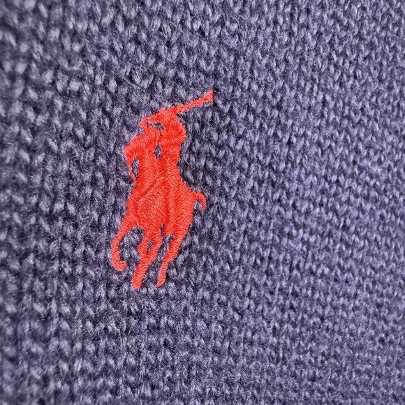 Vintage Polo Ralph Lauren Sweater Men 2XL Rugby Track Stripe Knit Pullover 90s - Picture 5 of 9